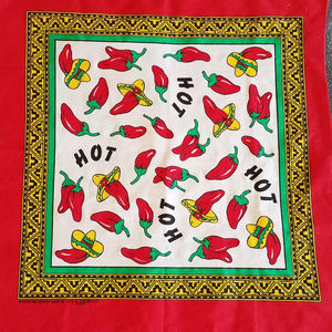 RED HOT Peppers and Sombreros Bandana